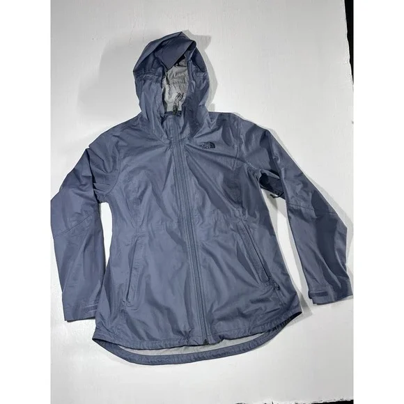 Womens The North Face Waterproof Dryvent Hooded Rain Jacket Ash Blue LG Hyvent - Picture 2 of 13